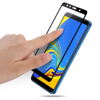 3x 3D tvrzené sklo s rámečkem pro Samsung Galaxy A7 2018 A750F - černé - 2+1 zdarma