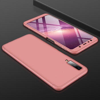 Ochranný 360° celotělový plastový kryt pro Samsung Galaxy A7 2018 A750F - růžový