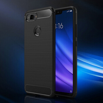 Ochranný silikonový obal karbon pro Xiaomi Mi 8 Lite - černý