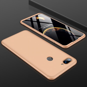 Ochranný 360° celotělový plastový kryt pro Xiaomi Mi 8 Lite - zlatý