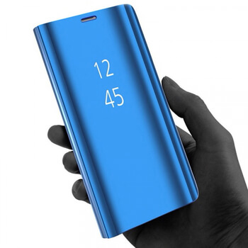 Zrcadlový plastový flip obal pro Samsung Galaxy A8 2018 A530F - modrý