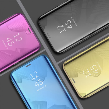 Zrcadlový plastový flip obal pro Samsung Galaxy A8 2018 A530F - fialový