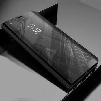 Zrcadlový plastový flip obal pro Samsung Galaxy A9 2018 A920F - černý