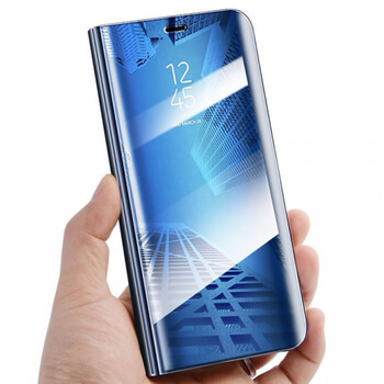 Zrcadlový plastový flip obal pro Samsung Galaxy A9 2018 A920F - modrý
