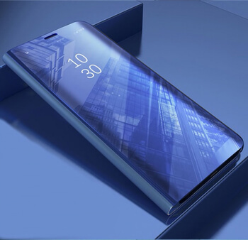 Zrcadlový plastový flip obal pro Samsung Galaxy A9 2018 A920F - modrý