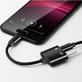 2v1 Redukce a adaptér pro nabíjení a sluchátka USB Type C a Audio Jack stříbrná