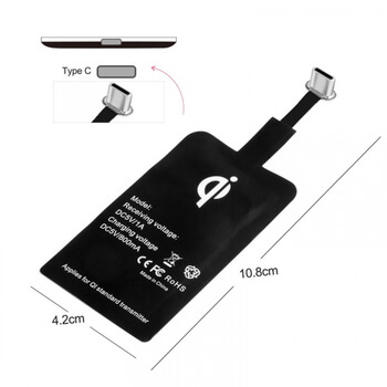 Qi Podložka pro bezdrátové nabíjení pod kryt telefonu USB C
