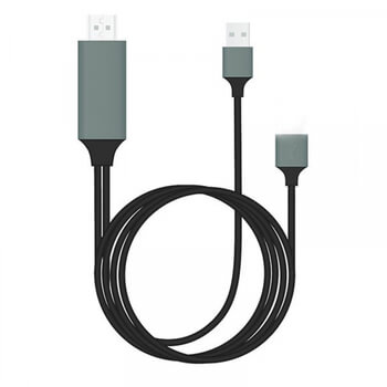 3v1 Kabel s redukcí a výstupem pro HDMI a USB černý