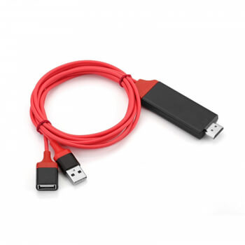 3v1 Kabel s redukcí a výstupem pro HDMI a USB černý