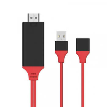 3v1 Kabel s redukcí a výstupem pro HDMI a USB bílý