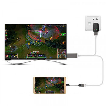 3v1 Kabel s redukcí a výstupem pro HDMI a USB červený