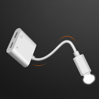 Adaptér s dvojitou redukcí Lightning pro nabíjení a sluchátka Apple iPhone 7, 8 Plus, X, XS a další černý