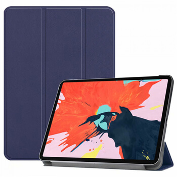 2v1 Smart flip cover + zadní plastový ochranný kryt pro Apple iPad Pro 12.9" 2018 (3. generace) - tmavě modrý