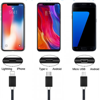 Nylonový USB kabel Type-C - růžový