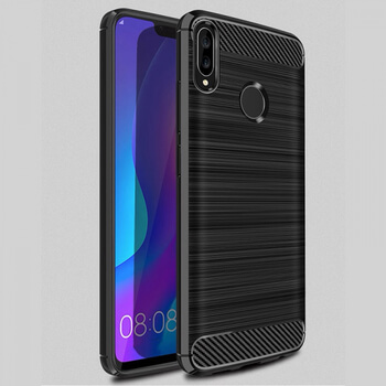 Ochranný silikonový obal karbon pro Huawei P Smart 2019 - černý