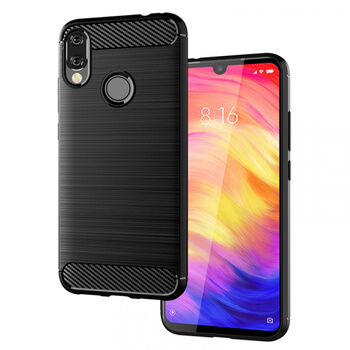 Ochranný silikonový obal karbon pro Xiaomi Redmi Note 7 - černý