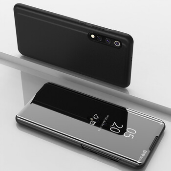 Zrcadlový plastový flip obal pro Xiaomi Mi 9 - černý