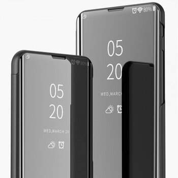 Zrcadlový plastový flip obal pro Xiaomi Mi 9 - černý