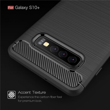 Ochranný silikonový obal karbon pro Samsung Galaxy S10 G973 - černý