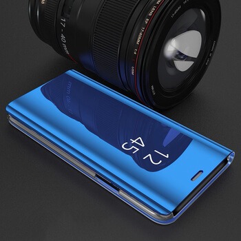 Zrcadlový plastový flip obal pro Samsung Galaxy S10 G973 - modrý