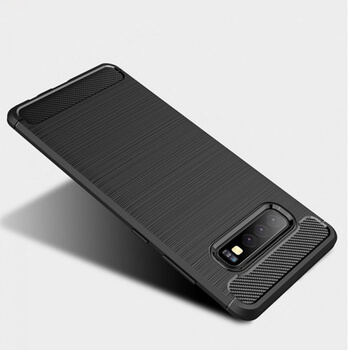 Ochranný silikonový obal karbon pro Samsung Galaxy S10 Plus G975 - černý
