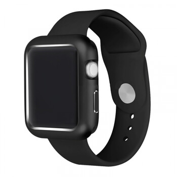 Magnetický hliníkový ochranný rámeček pro Apple Watch 38 mm (1.série) - černý