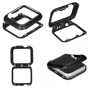 Magnetický hliníkový ochranný rámeček pro Apple Watch 44 mm (4.série) - černý