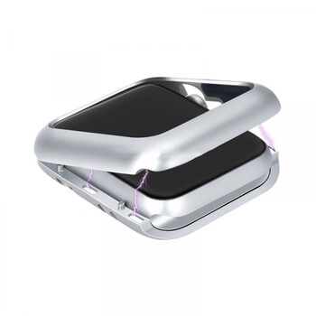 Magnetický hliníkový ochranný rámeček pro Apple Watch 44 mm (4.série) - stříbrný