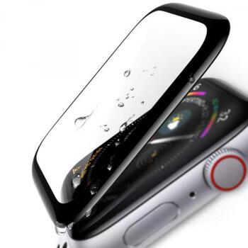 3D ochranné tvrzené sklo s rámečkem pro Apple Watch 40 mm (4.série) - černé