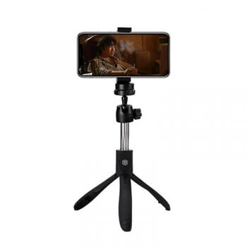 Profesionální multifunkční bezdrátový Bluetooth Selfie TRIPOD stativ s dálkovým ovládáním - černý