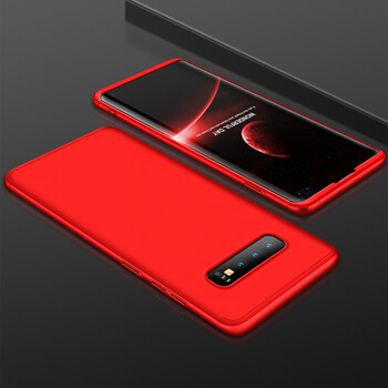 Ochranný 360° celotělový plastový kryt pro Samsung Galaxy S10e G970 - červený