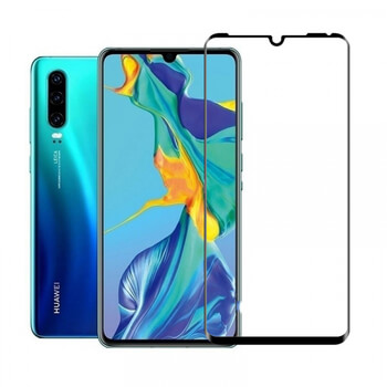 3x 3D ochranné tvrzené sklo s rámečkem pro Huawei P30 - černé - 2+1 zdarma