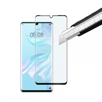 3x 3D ochranné tvrzené sklo s rámečkem pro Huawei P30 - černé - 2+1 zdarma