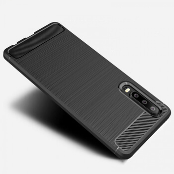 Ochranný silikonový obal karbon pro Huawei P30 - černý