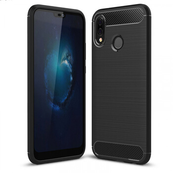 Ochranný silikonový obal karbon pro Huawei Y7 2019 - černý