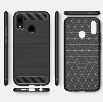 Ochranný silikonový obal karbon pro Huawei Y7 2019 - černý