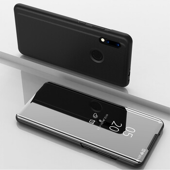 Zrcadlový plastový flip obal pro Xiaomi Redmi 7 - černý