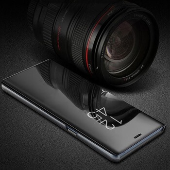 Zrcadlový silikonový flip obal pro Samsung Galaxy A50 A505F - černý