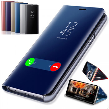 Zrcadlový silikonový flip obal pro Samsung Galaxy A50 A505F - modrý
