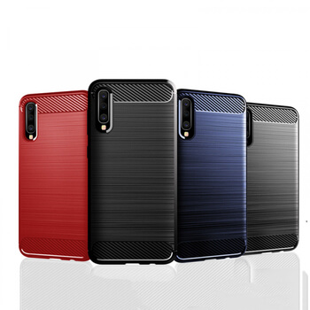 Ochranný silikonový obal karbon pro Samsung Galaxy A50 A505F - šedý