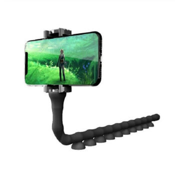 Multifunkční selfie univerzální držák a stativ s přísavkami pro smartphony GoPro kamery a další - černý