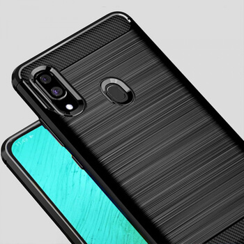 Ochranný silikonový obal karbon pro Samsung Galaxy A40 A405F - černý