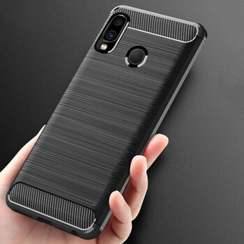 Ochranný silikonový obal karbon pro Samsung Galaxy A40 A405F - černý