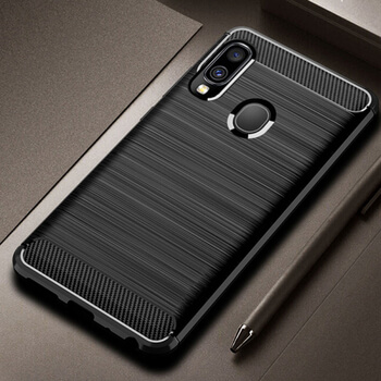 Ochranný silikonový obal karbon pro Samsung Galaxy A40 A405F - černý