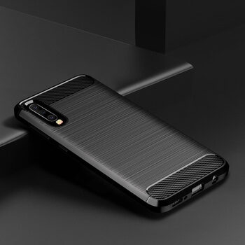 Ochranný silikonový obal karbon pro Samsung Galaxy A70 A705F - černý
