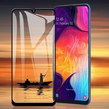 3x 3D ochranné tvrzené sklo s rámečkem pro Huawei P30 Lite - černé - 2+1 zdarma