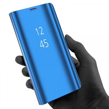 Zrcadlový plastový flip obal pro Xiaomi Mi A2 - modrý