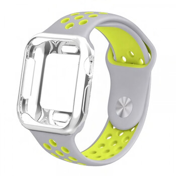 Silikonový obal s páskem pro chytré hodinky Apple Watch 44 mm (4.série) - zelený