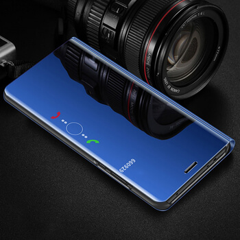 Zrcadlový plastový flip obal pro Honor 20 - růžový
