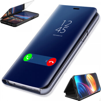 Zrcadlový plastový flip obal pro Honor 20 - růžový